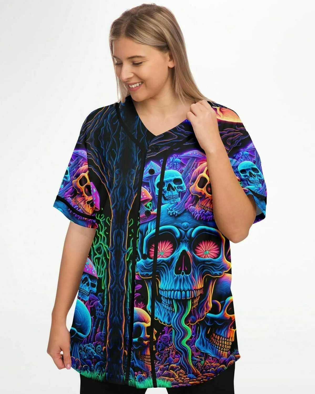 Psychedelic Skull Sanctuary Baseball Jersey