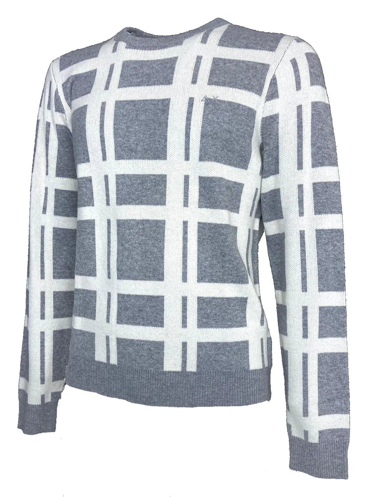 PULLOVER UOMO GRIGIO IN FANTASIA CHECK MISTO LANA