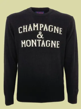 PULLOVER UOMO NERO CHAMPAGNE & MONTAGNE MISTO LANA