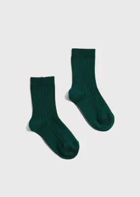 Ribbed short socks - Bottle Green (3mths-8yrs)