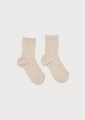 Ribbed short socks - Stone (0mths-8yrs)