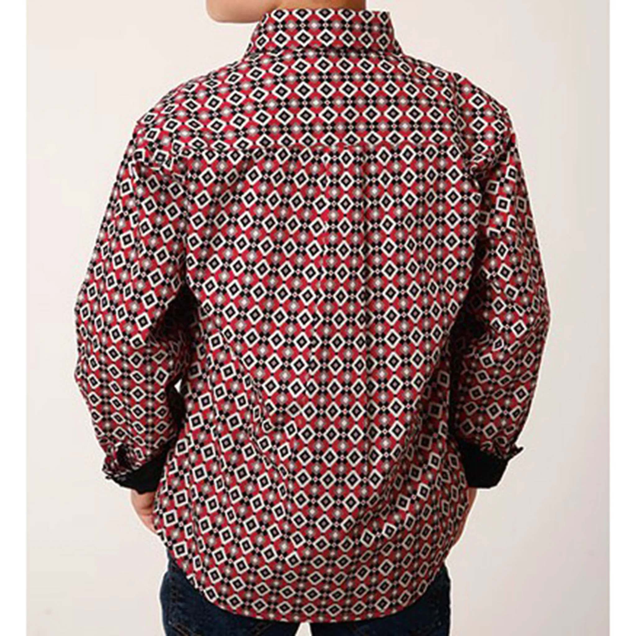 Roper Boy's Red Diamond Print Shirt