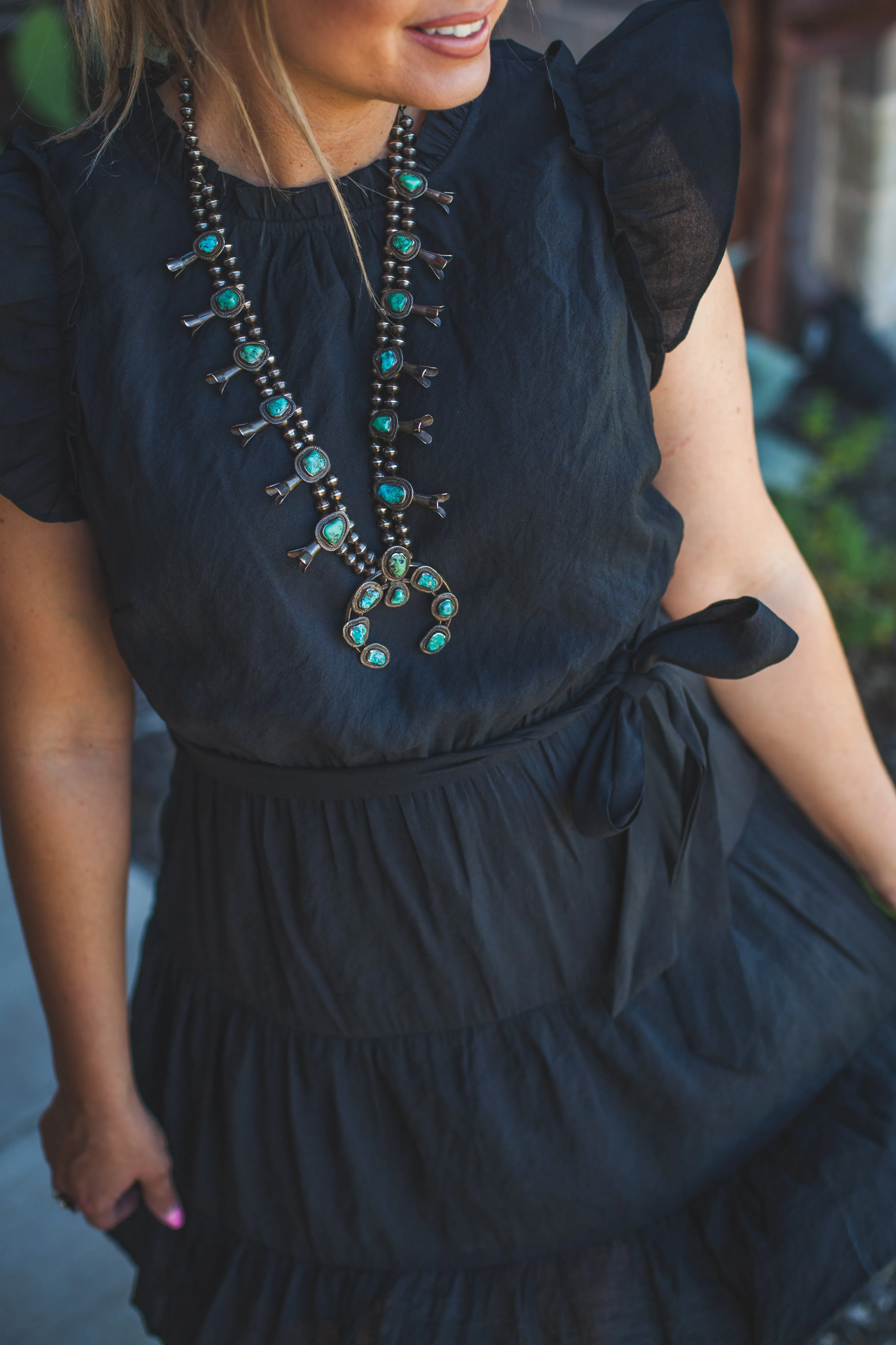 Ruffled Black Dress