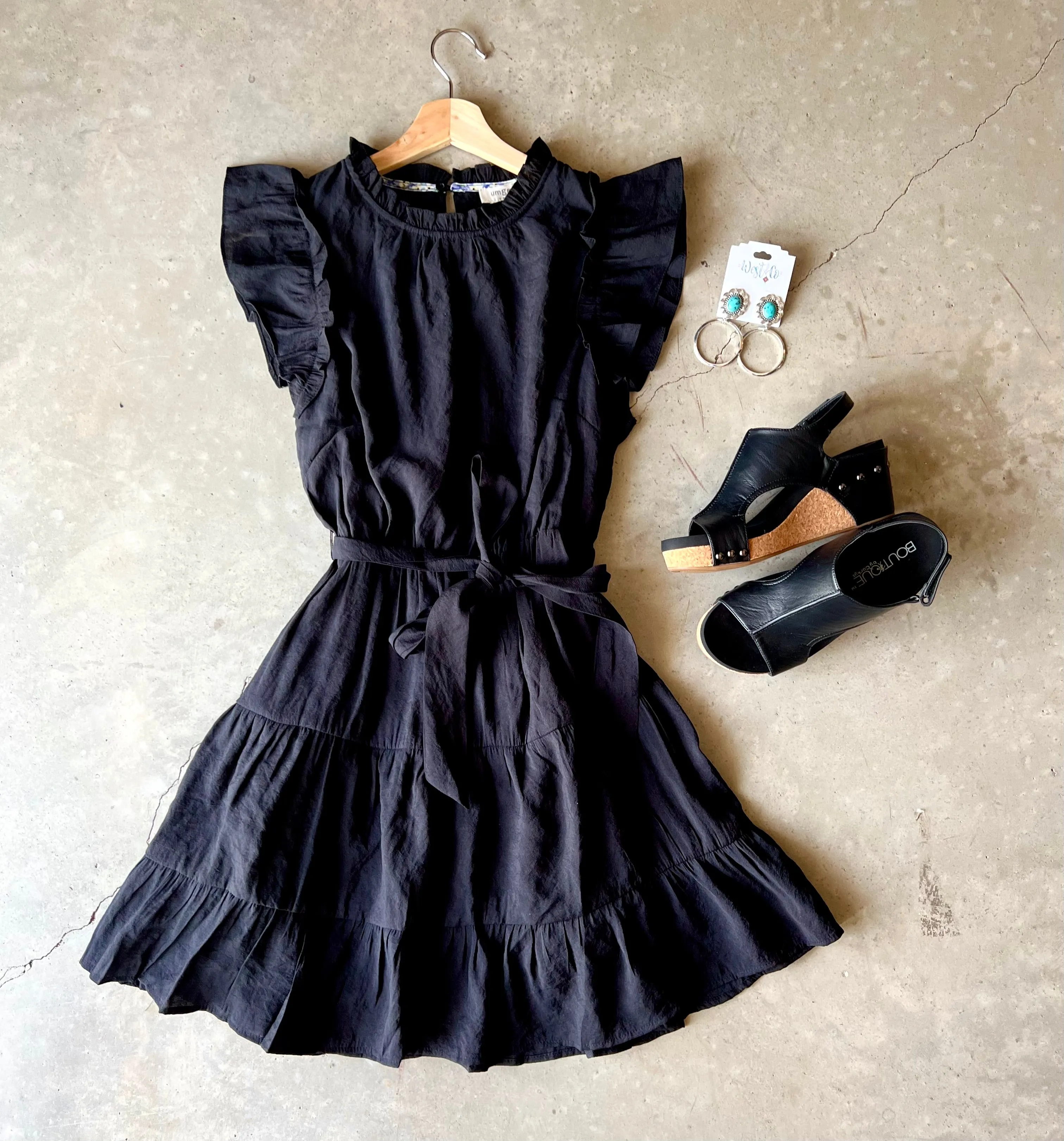 Ruffled Black Dress