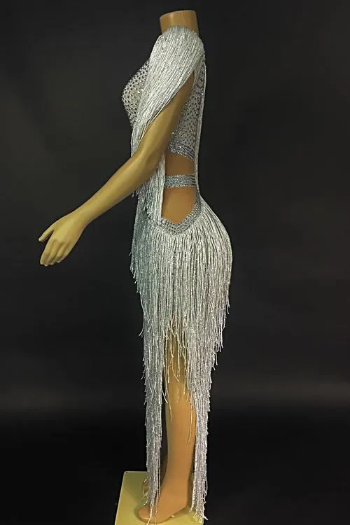 Samara Diamante Tassel Dress (Rhinestones)