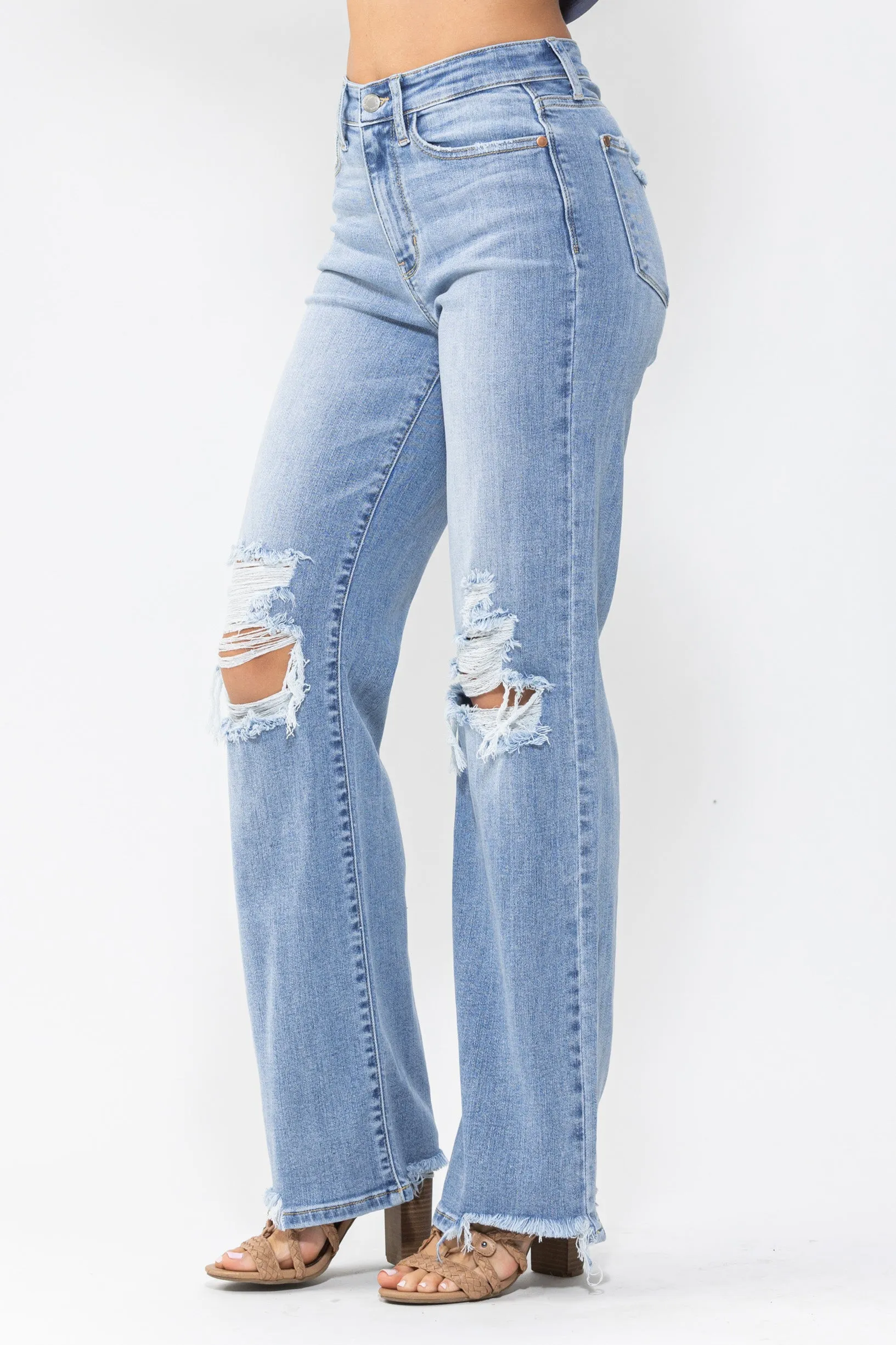 Scotland High Waisted Destroyed Denim