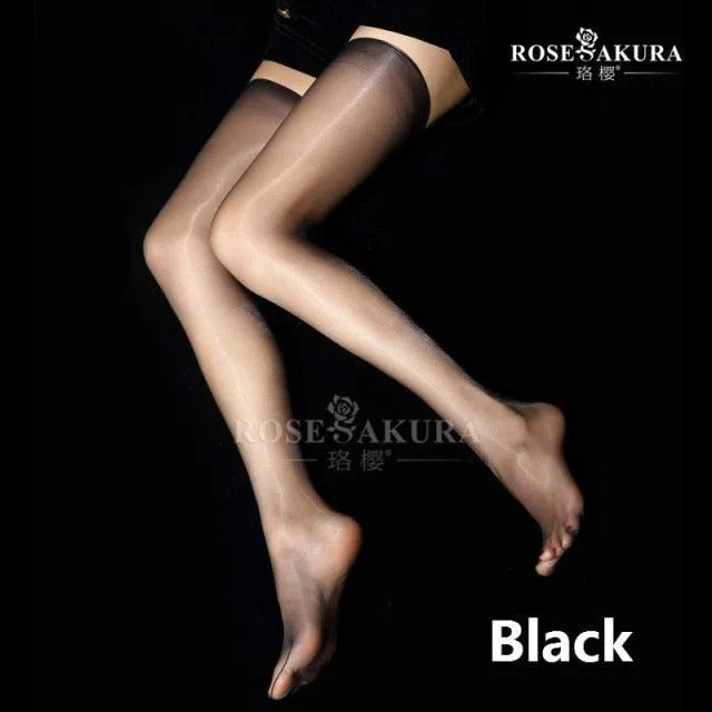 Sexy Oil Stockings Bright Silk Ultra Thin Over The Knee Socks