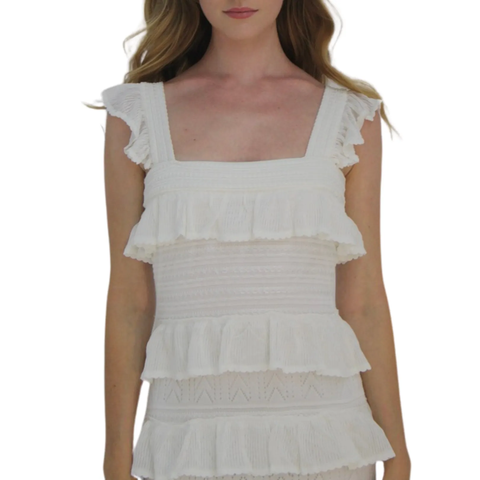 Shapman Square Neck Ruffle Tiered Dress