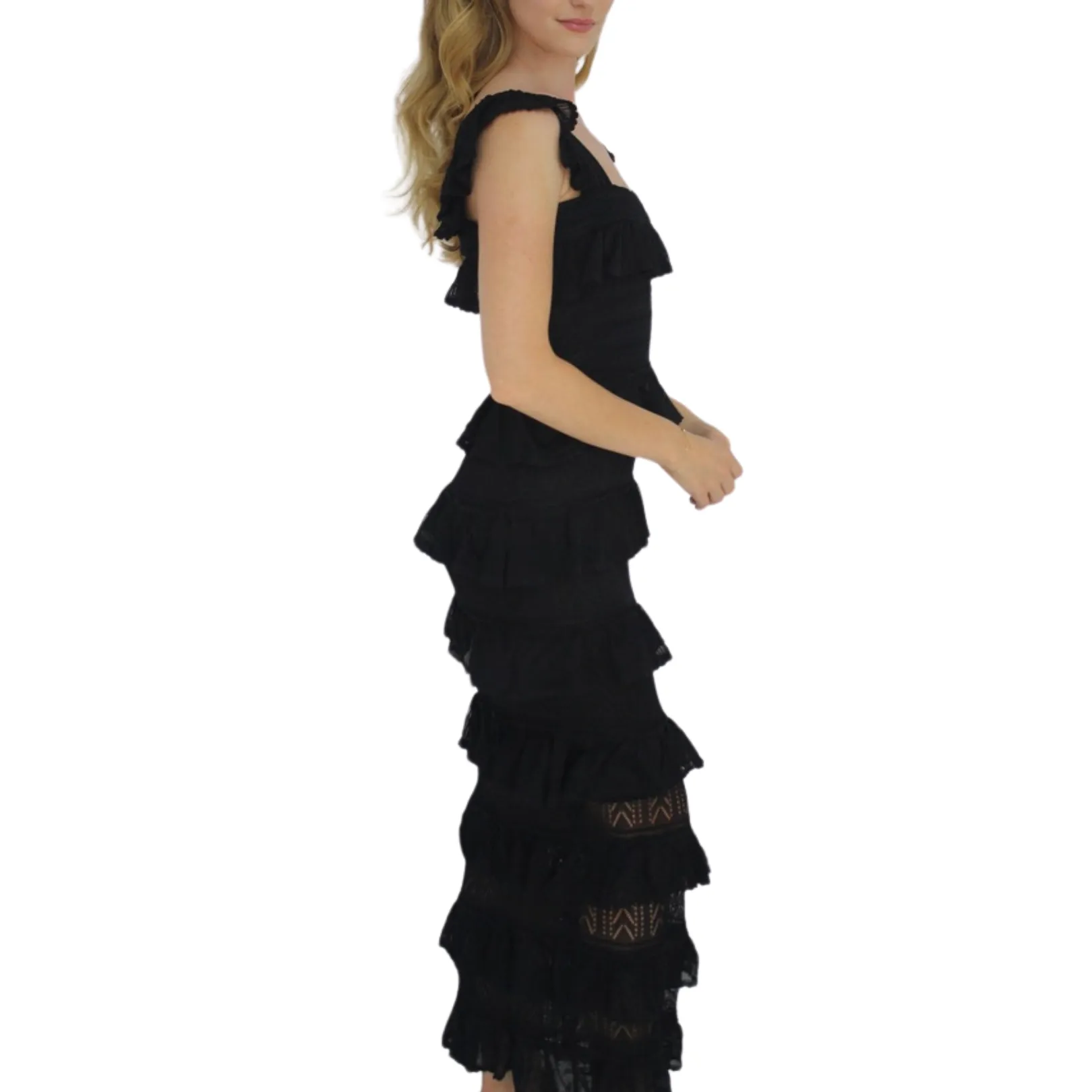 Shapman Square Neck Ruffle Tiered Dress