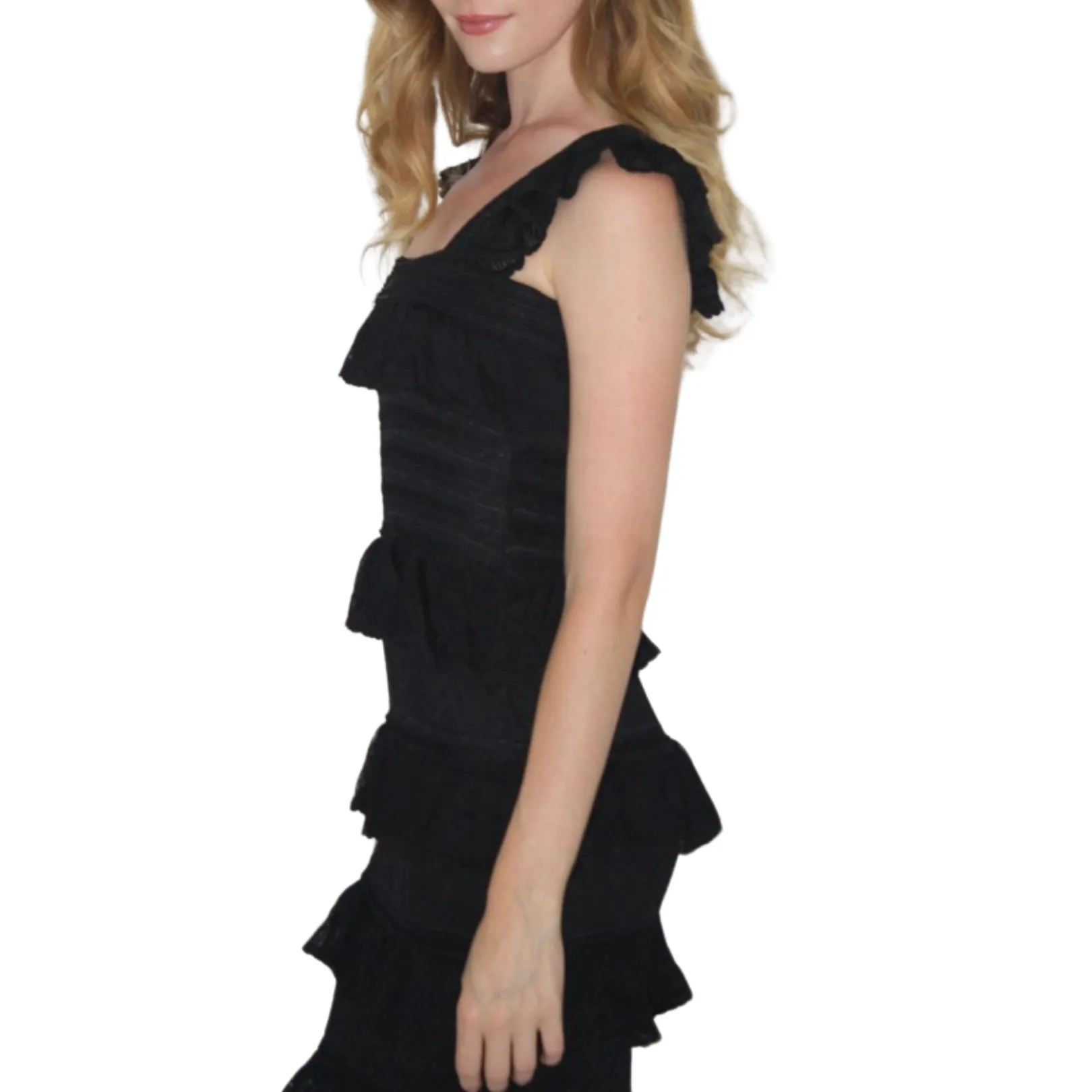 Shapman Square Neck Ruffle Tiered Dress