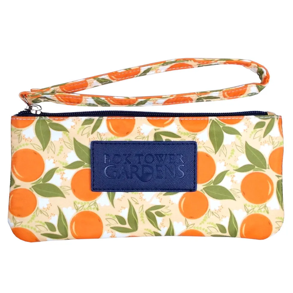 Signature Blooms Small Wristlet Clutch Pouch