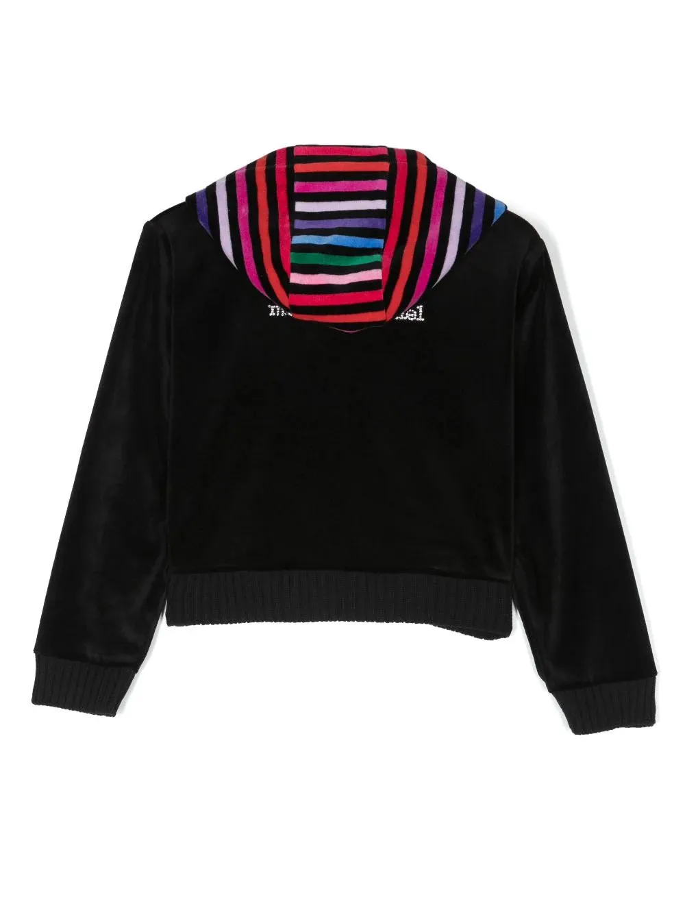 Sonia Rykiel Mini Me Velour Hoodie w/ Multi-striped Hood