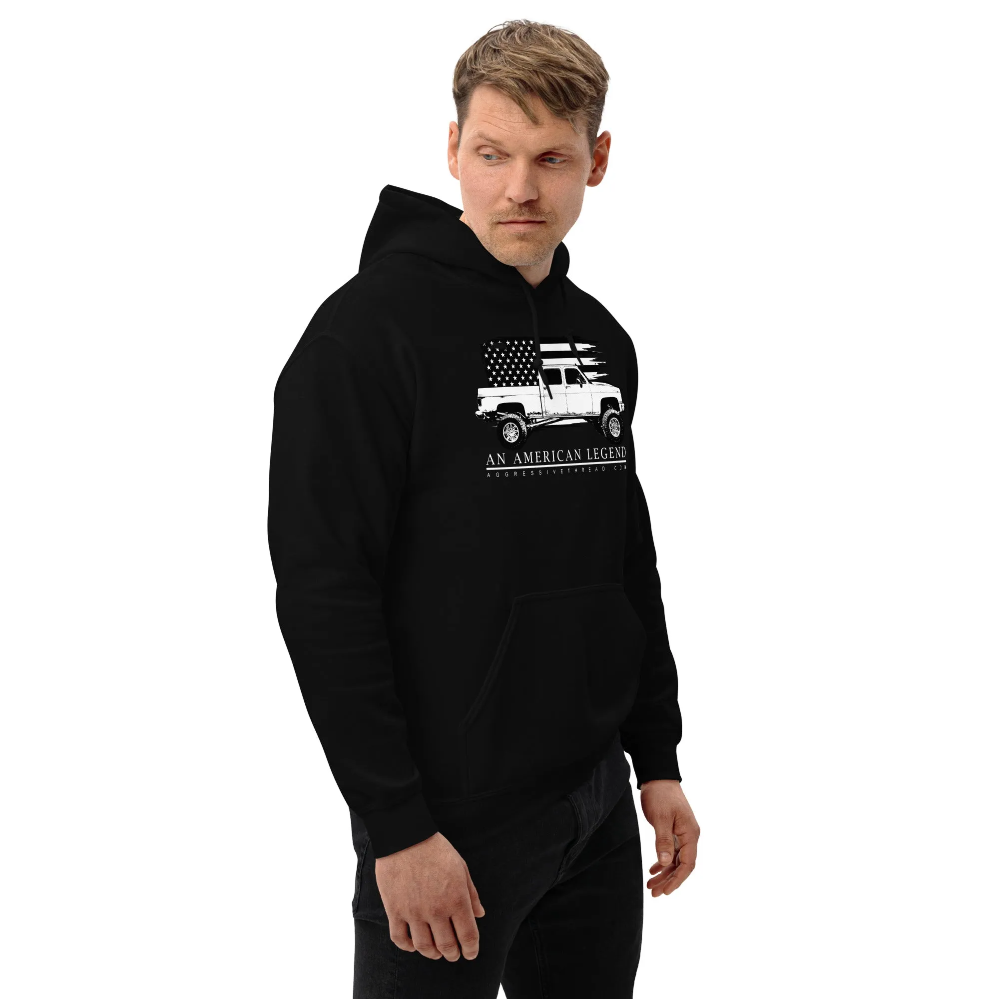 Square Body Truck Hoodie, Sweatshirt Based on 80s Crew Cab Pickup