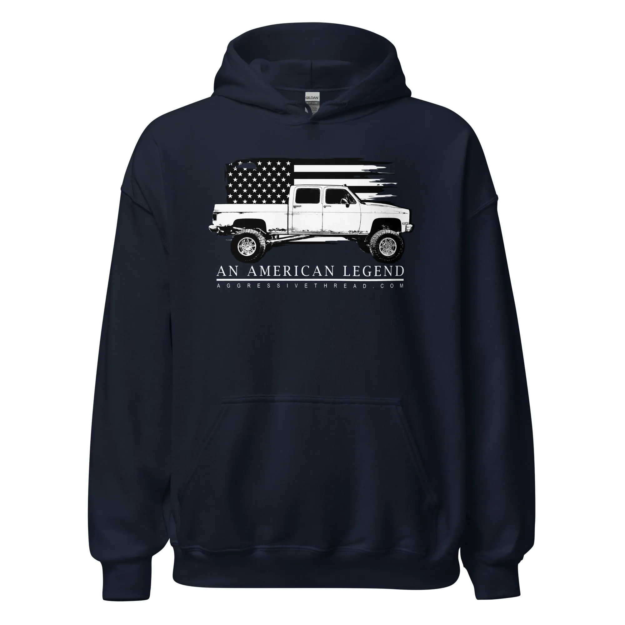 Square Body Truck Hoodie, Sweatshirt Based on 80s Crew Cab Pickup