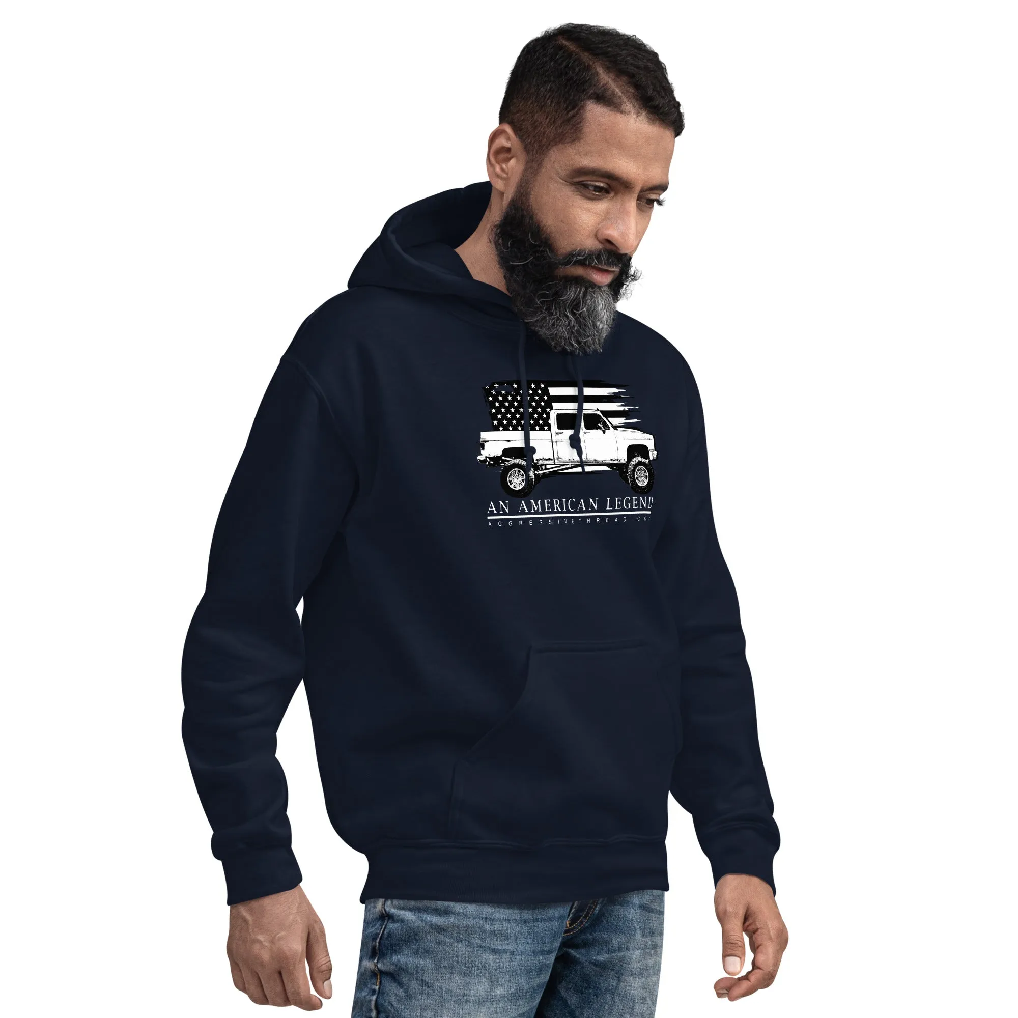 Square Body Truck Hoodie, Sweatshirt Based on 80s Crew Cab Pickup