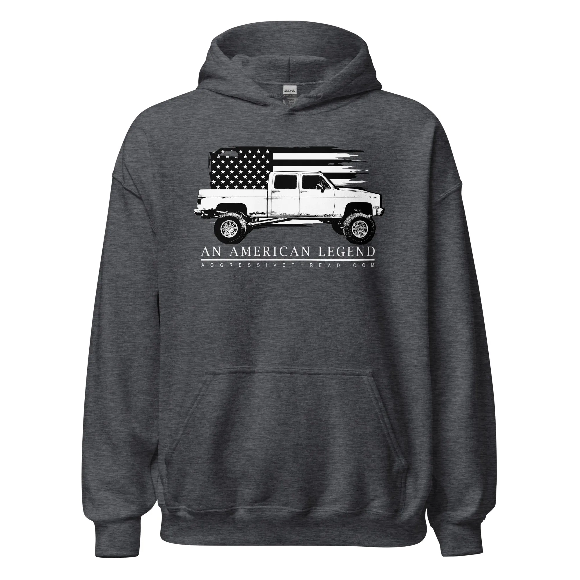 Square Body Truck Hoodie, Sweatshirt Based on 80s Crew Cab Pickup