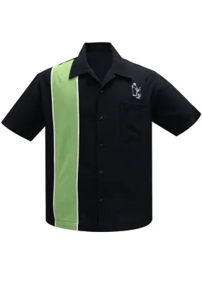 Steady Clothing Men's Palm Springs Cocktail Bowling Shirt Black Green