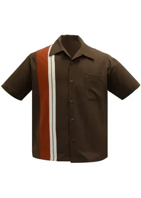 Steady Clothing Men's The Charles Bowling Shirt Brown Rust