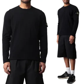 STONE ISLAND  |Crew Neck Long Sleeves Plain Cotton Logo Sweaters