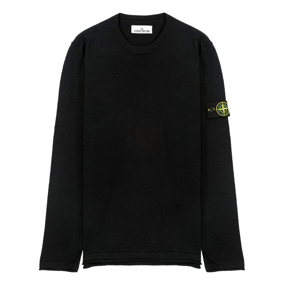 STONE ISLAND  |Crew Neck Long Sleeves Plain Cotton Logo Sweaters