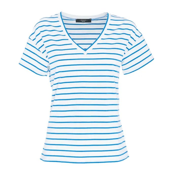 TASTO COTTON JERSEY T-SHIRT Woman White Blue