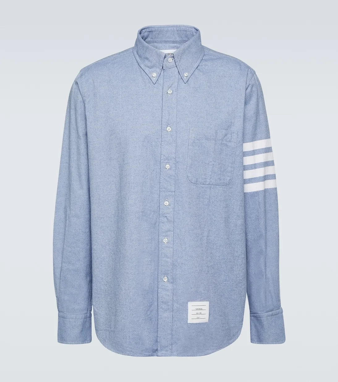 THOM BROWNE  |Stripes Long Sleeves Plain Cotton Logo Designers Shirts