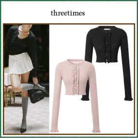 threetimes  |Street Style Long Sleeves Plain Cardigans