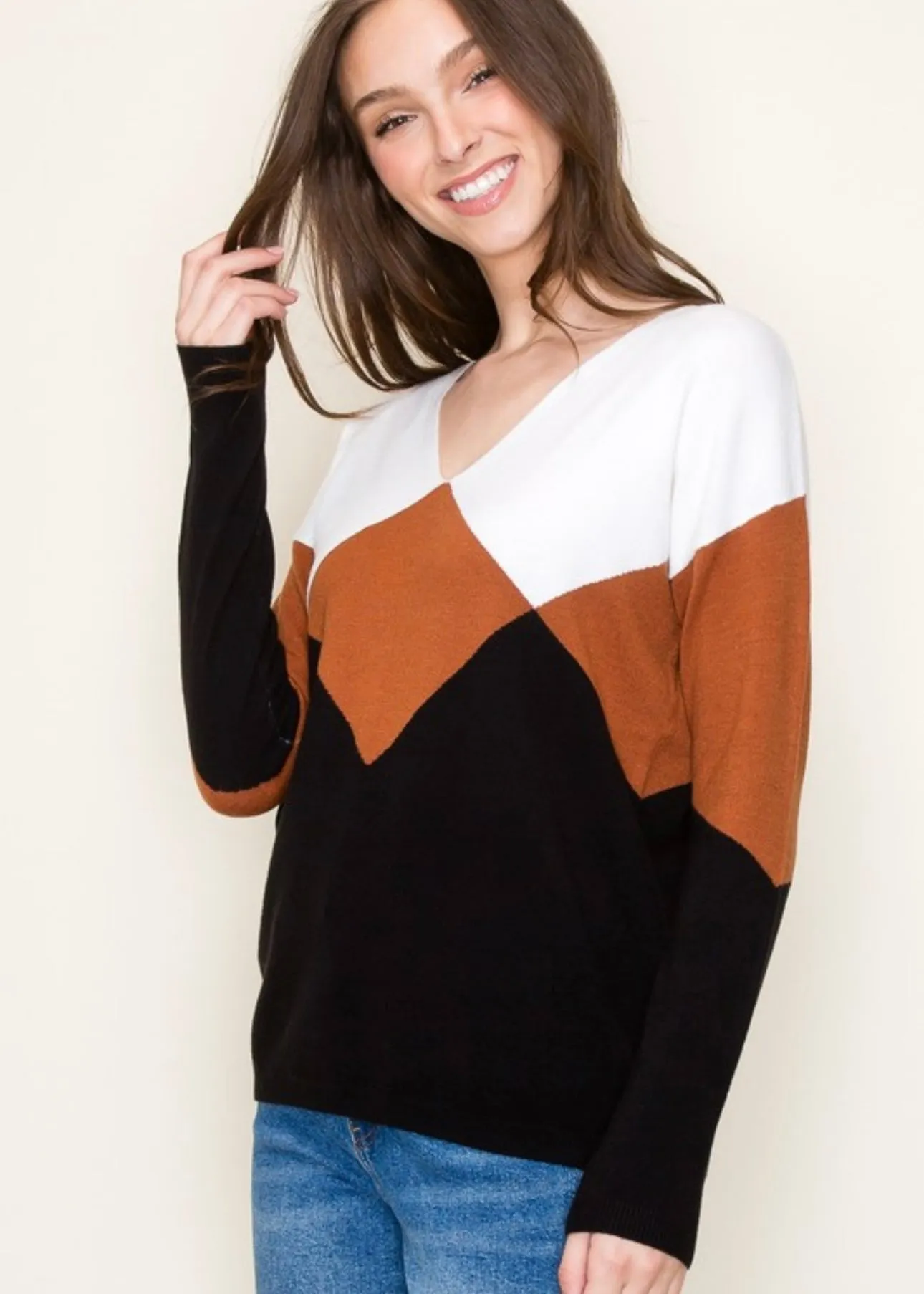 Toffee Colorblock Pullover