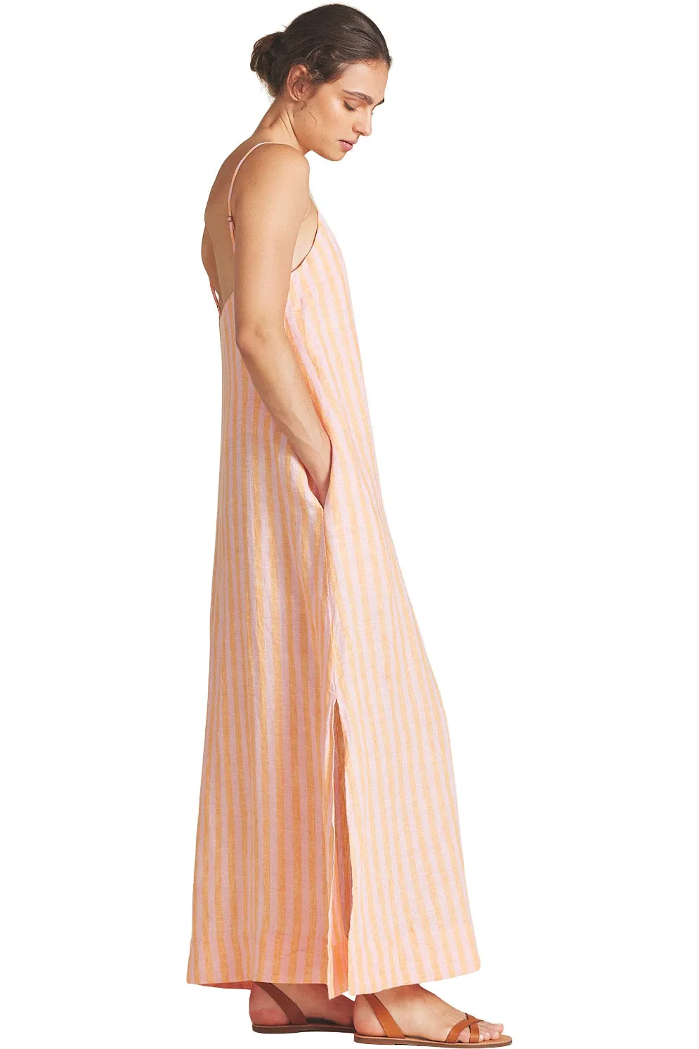 Trovata Birds of Paradis Reva Dress in Creamsicle Stripe