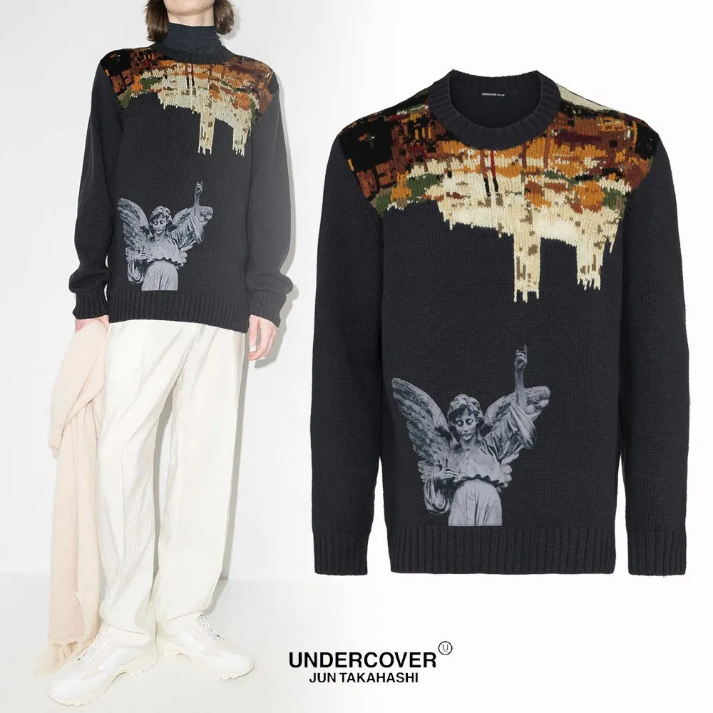 UNDERCOVER  |Crew Neck Wool U-Neck Long Sleeves Plain Sweaters