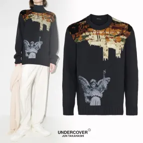 UNDERCOVER  |Crew Neck Wool U-Neck Long Sleeves Plain Sweaters