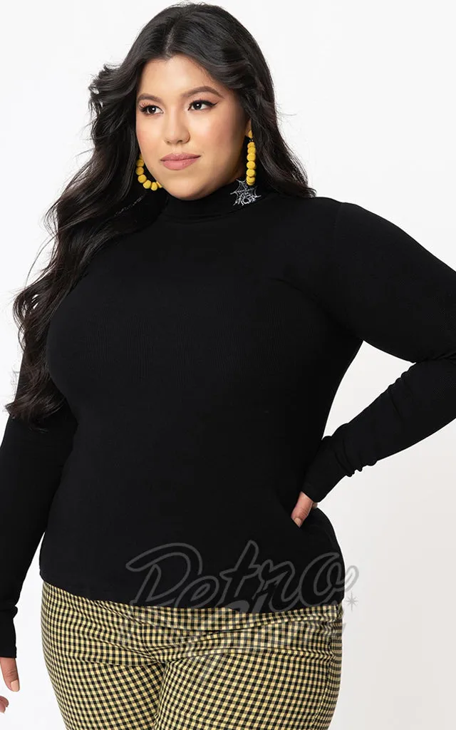 Unique Vintage Cherie Top in Black with Spiderweb - 2XL  left only