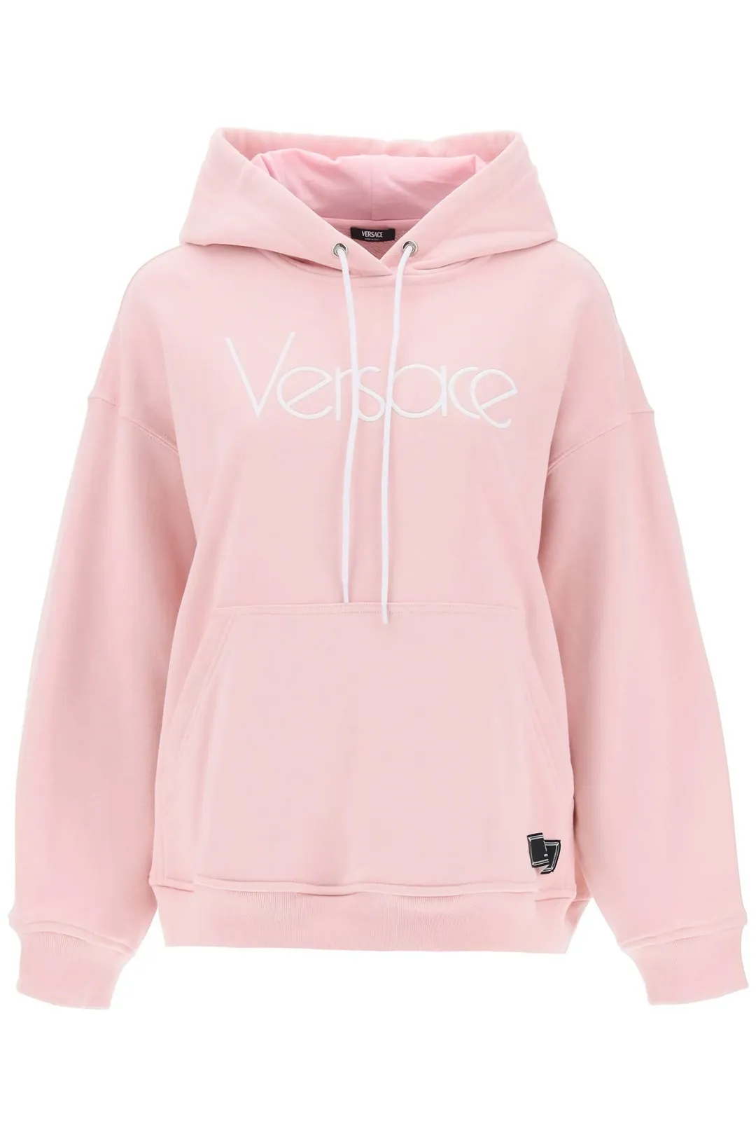 VERSACE  |Rib Long Sleeves Plain Cotton Oversized Logo