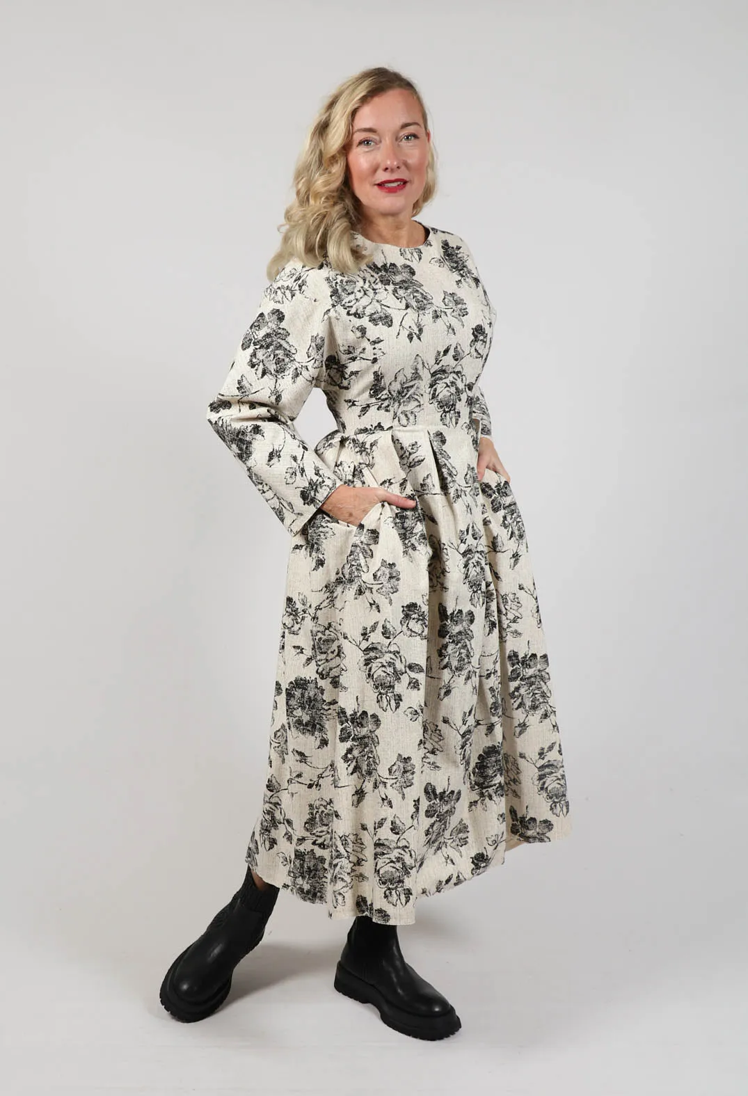 Vintage Black Flower Dress