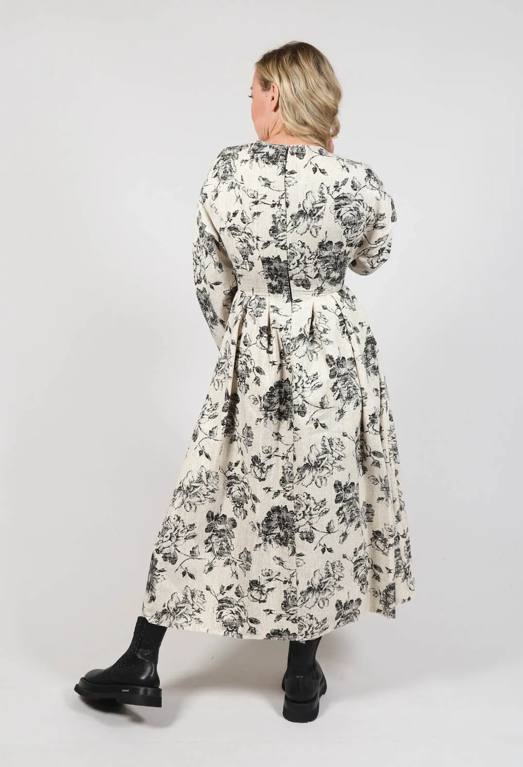 Vintage Black Flower Dress