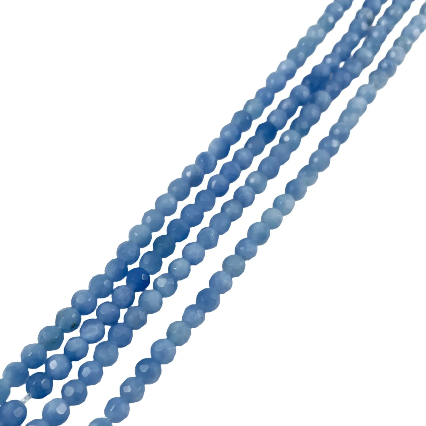 Vintage Blue 4mm Faceted Glass Beads