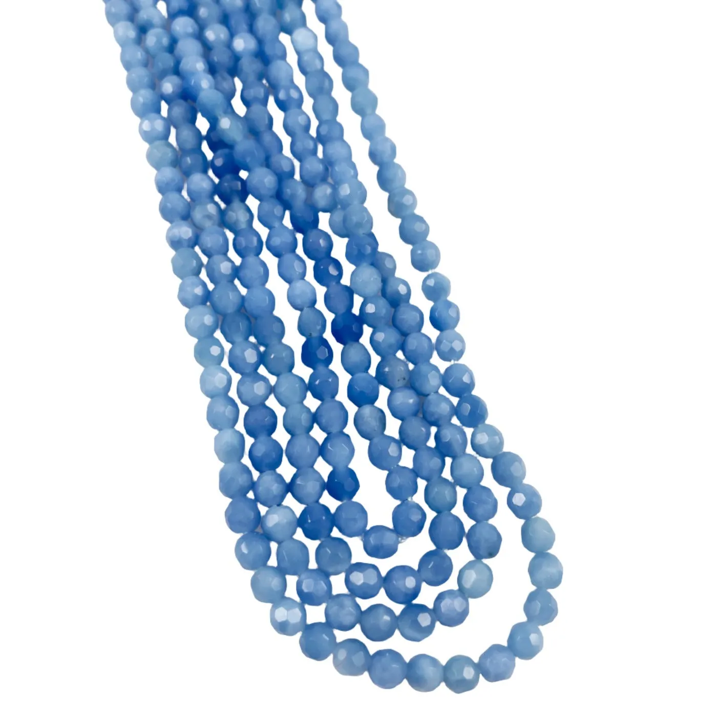 Vintage Blue 4mm Faceted Glass Beads