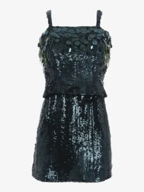 Vintage Sequined Blousy Dress - 60s