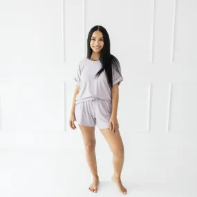 Women's Bamboo Jersey Rollup Sleeve Tee in Wisteria