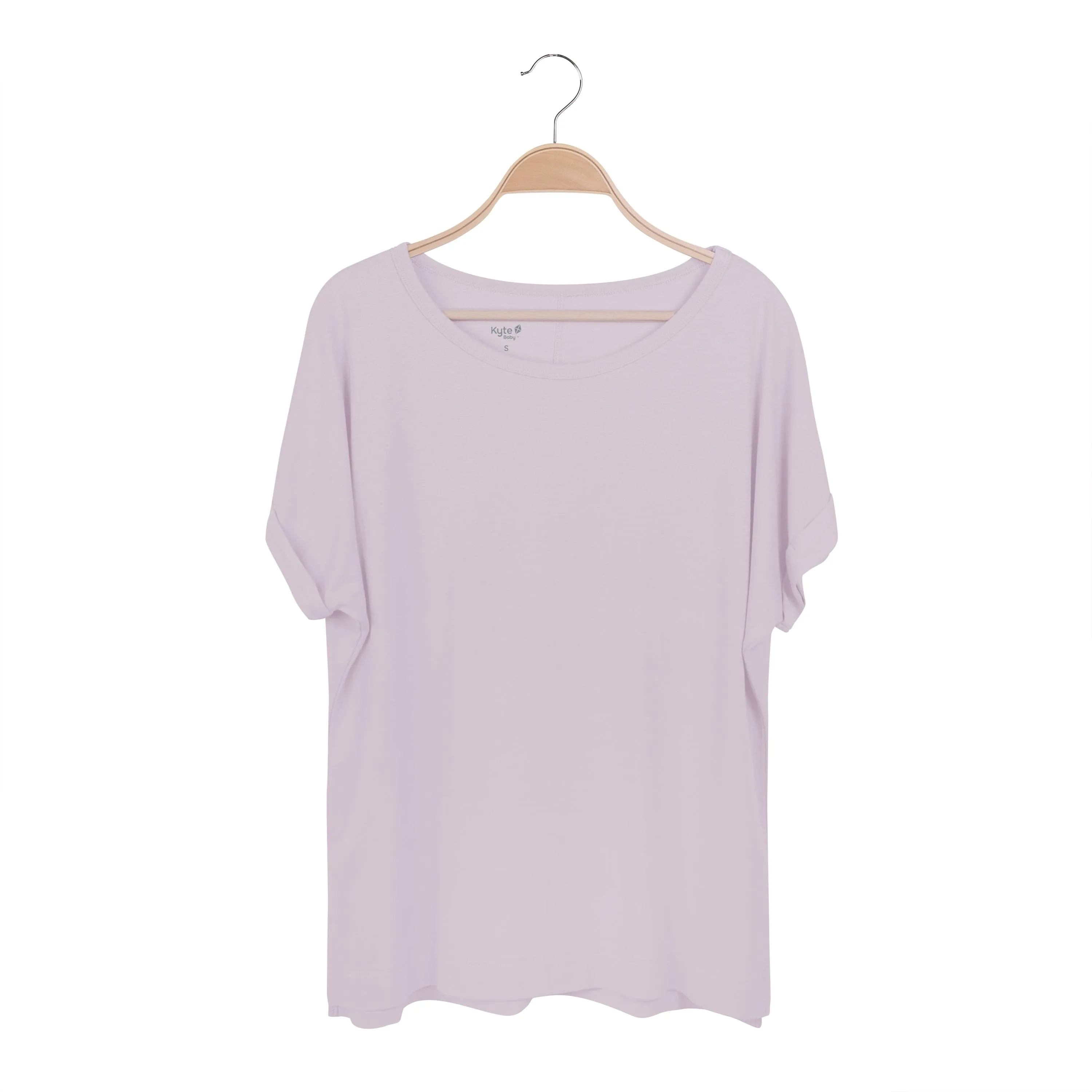 Women's Bamboo Jersey Rollup Sleeve Tee in Wisteria