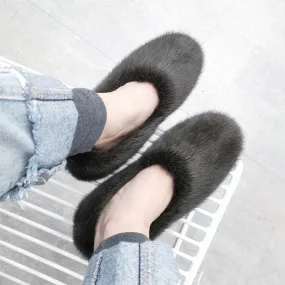 Women's Pickle Green Warm Winter Fashion Designer Fur House Slippers