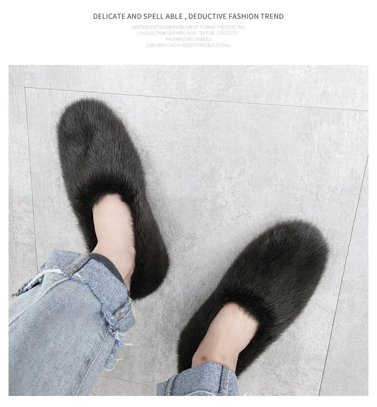 Women's Pickle Green Warm Winter Fashion Designer Fur House Slippers