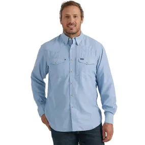 Wrangler Men's Performance Long Sleeve in Neutral Blue