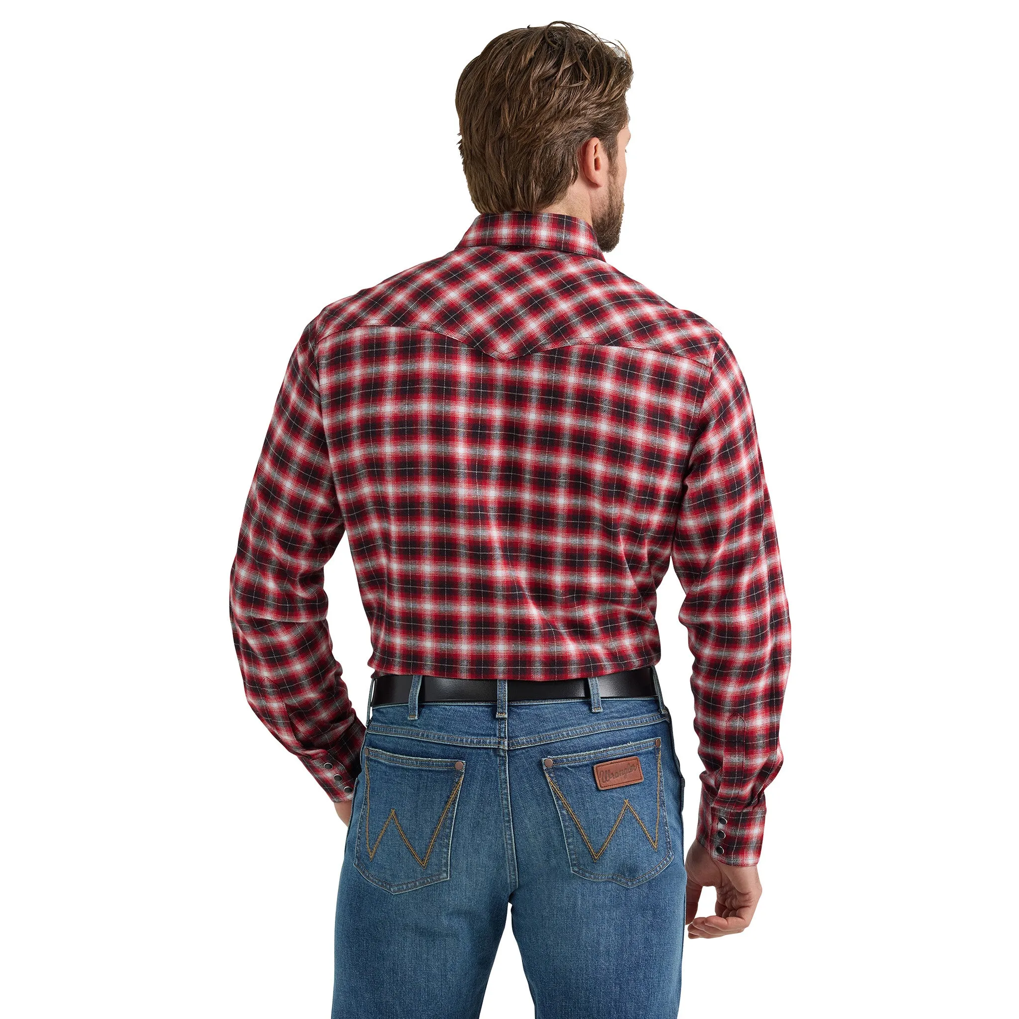 Wrangler Men's Retro Long Sleeve Flannel Pearl Snap