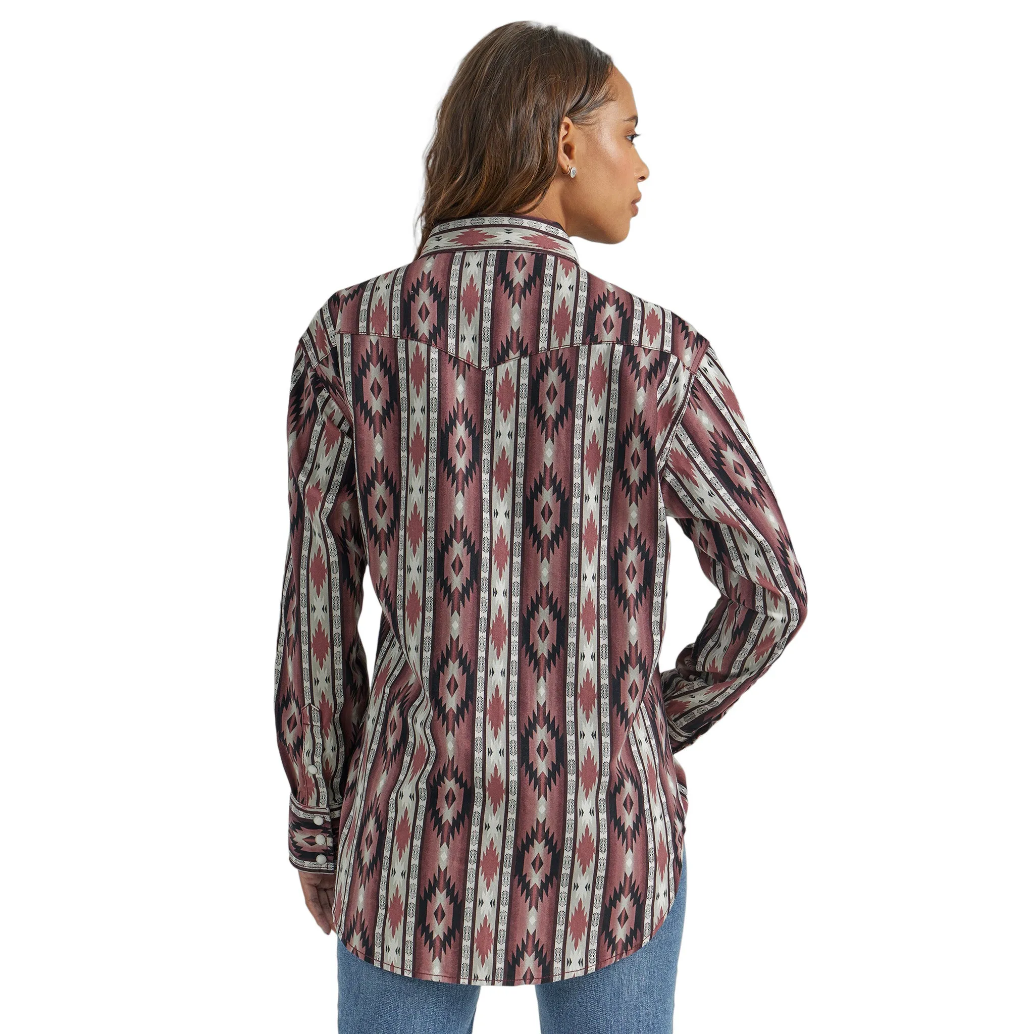 Wrangler's Womens Checotah Boyfriend Western Snap Shirt