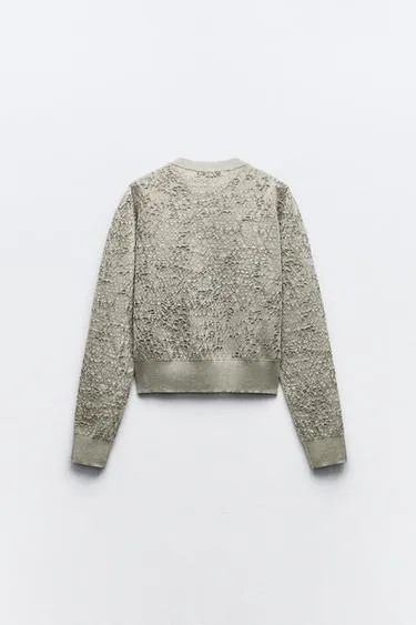 ZARA  |Casual Style Long Sleeves Metallic Cardigans