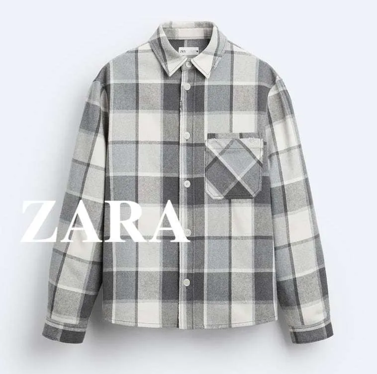 ZARA  |Other Plaid Patterns Long Sleeves Shirts