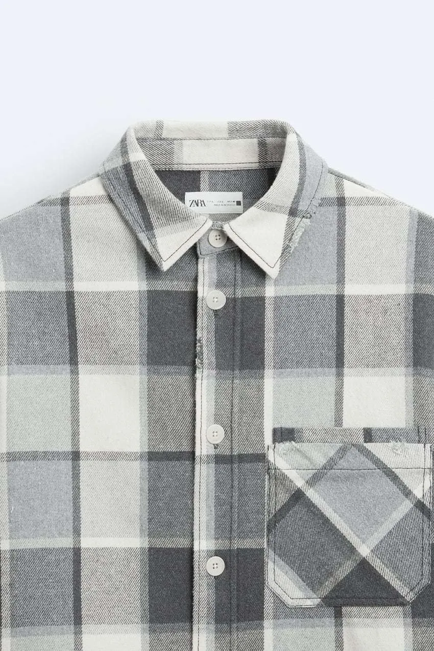 ZARA  |Other Plaid Patterns Long Sleeves Shirts